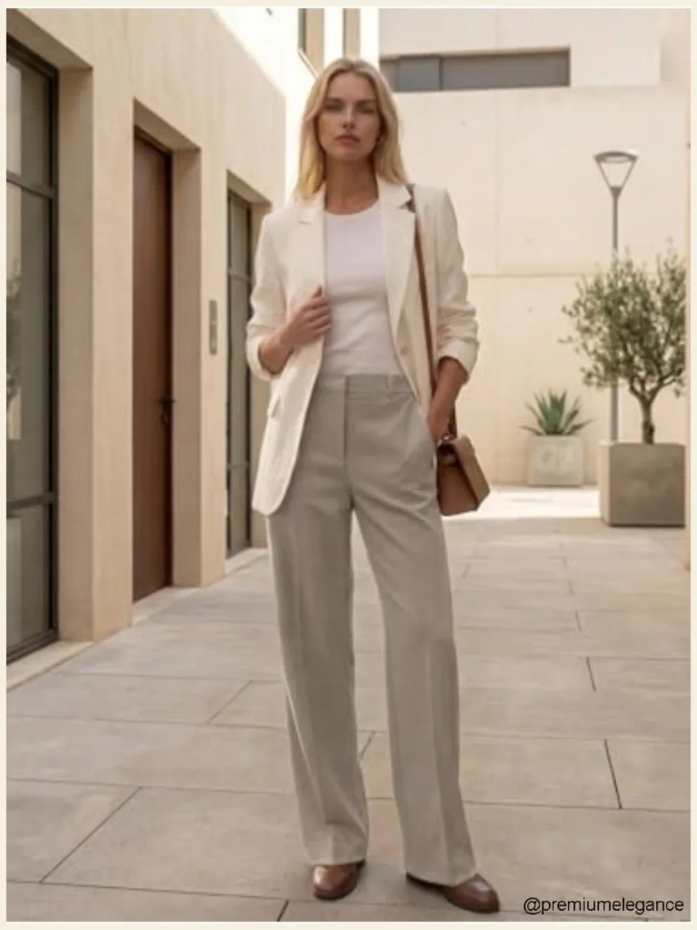 Linen-Blend Open-Front Blazer Long Sleeve Notch Collar Lightweight Full-Lined